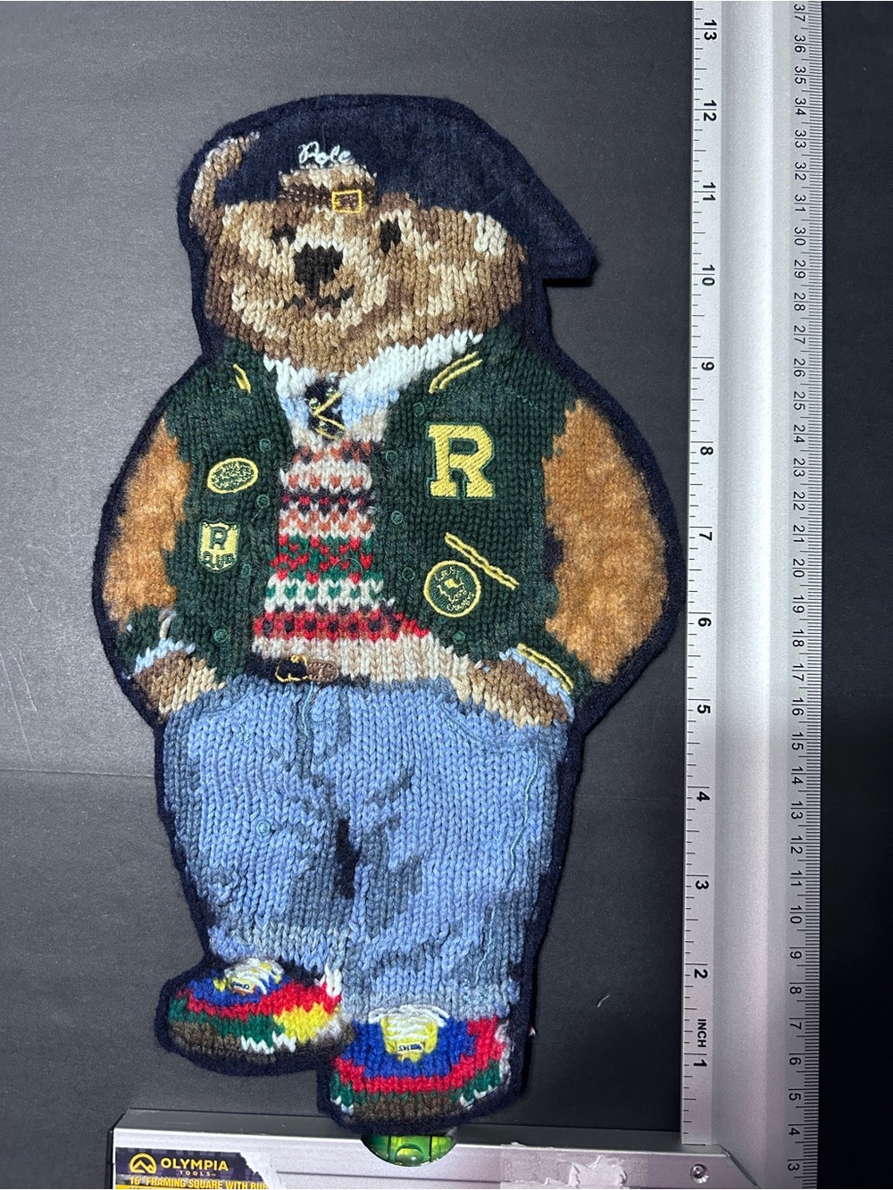 Polo by Ralph Lauren Bear Patch in Brown, Navy, Green, Blue wool sew on